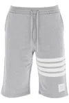 Thom Browne Men Classic Sweat Shorts With Engineered 4 Bar Stripes In Classic Loop Back In Grey
