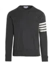 Thom Browne Men's Wool 4-bar Pullover Sweater In Black
