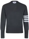 Thom Browne Dark Gray Wool 4-bar Sweaters