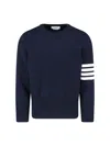 Thom Browne 4-bar Stripes Wool Sweater In Blue