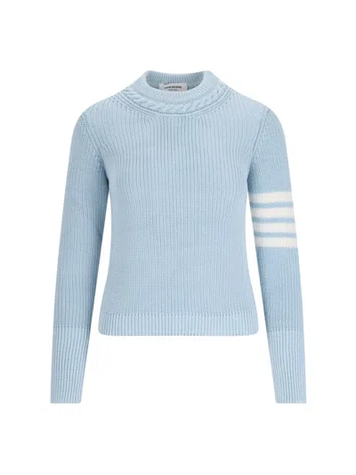 Thom Browne '4-bar' Sweater In Light Blue