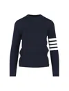 Thom Browne "4-bar" Sweater In Navy