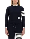 Thom Browne 4-bar Crewneck Sweatshirt In Blue