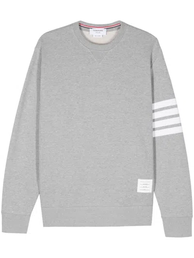 Thom Browne Classic Sweatshirt In Classic Loopback With Engineered 4 Bar In Grey