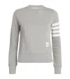 Thom Browne Womens Classic Sweatshirt In Classic Loop With Engineered 4 Bar In Grey
