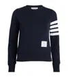 Thom Browne Pullover Sweatshirt With Engineered 4 Bar In Classic Loopback Clothing In Navy
