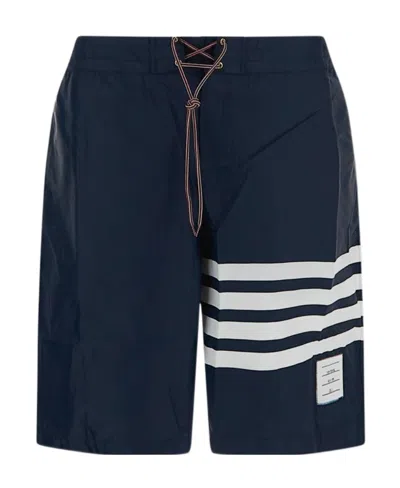 Thom Browne 4-bar Board Shorts In Navy