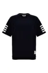 Thom Browne 4 Bar T-shirt Blue In Black