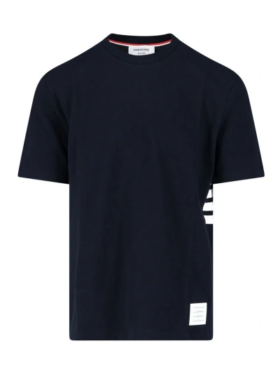 Thom Browne Pique Stripe T-shirt In Blue