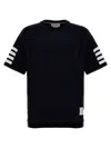 Thom Browne 4 Bar T-shirt Blue In Black