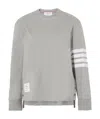 Thom Browne 4-bar Long-sleeve Cotton Jersey Ruby T-shirt In Gray