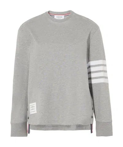 Thom Browne 4-bar Long-sleeve Cotton Jersey Ruby T-shirt In Grey