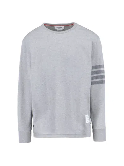 Thom Browne 4-bar T-shirt In Grey