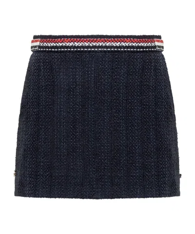 THOM BROWNE THOM BROWNE 4 BAR-TAB STRIAGHT HEM TWEED SKIRT