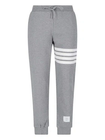 THOM BROWNE '4-BAR' TRACK PANTS - LIGHT GREY