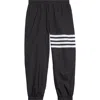 Thom Browne Drawcord Waist Track Pants With Four Stripes In Black