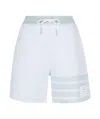 Thom Browne Light Blue Striped Cotton Bermuda Shorts Women In White