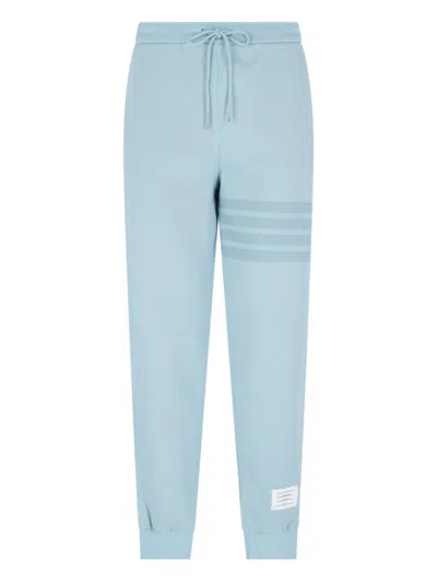 THOM BROWNE 4-BAR" TRACKSUIT BOTTOMS - LIGHT BLUE