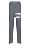 Thom Browne 4-bar Stripe Wool Tailored Pants In Grey