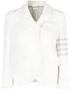 Thom Browne 4-bar Tweed Jacket In White