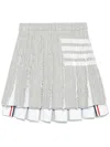 Thom Browne 4-bar Tweed Mini Skirt In Gray