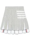 Thom Browne 4-bar Tweed Mini Skirt In Gray