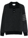 Thom Browne 4-bar Tweed Sweater In Blue
