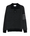 Thom Browne 4-bar Tweed Sweater In Blue