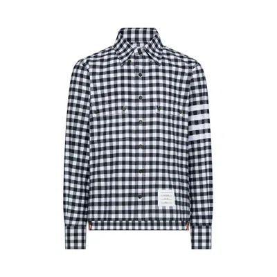 Pre-owned Thom Browne 4 Bar Utility Shirt With Patch Pocket 'navy' | Blue | Men's Size 4