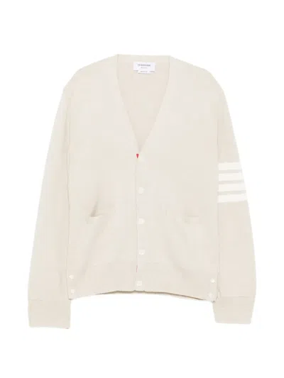 Thom Browne 4-bar V-neck Cardigan In Neutral
