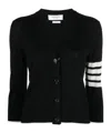 Thom Browne Gingerbread Cookie-intarsia Buttoned Cardigan In Black