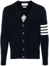 Thom Browne 4-bar Virgin-wool Cardigan In Blue