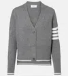 Thom Browne 4-bar Virgin Wool Cardigan In Gray
