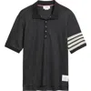 Thom Browne 4-bar Virgin Wool Jersey Polo In Black
