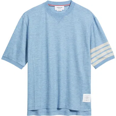 Thom Browne 4-bar Virgin Wool Jersey T-shirt In Blue