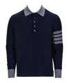 Thom Browne 4-bar Virgin Wool Polo Shirt In Black