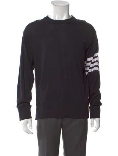 Pre-owned Thom Browne 4 Bar Virgin Wool Pullover W/ Tags In Blue