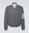 THOM BROWNE 4-BAR WOOL AND CASHMERE BLOUSON JACKET