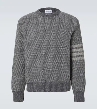Thom Browne 4-bar Wool And Mohair Sweater In Med Grey