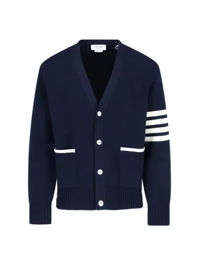 THOM BROWNE 4-BAR" WOOL CARDIGAN - NAVY