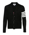 Thom Browne 4-bar Cotton Cardigan For In Black