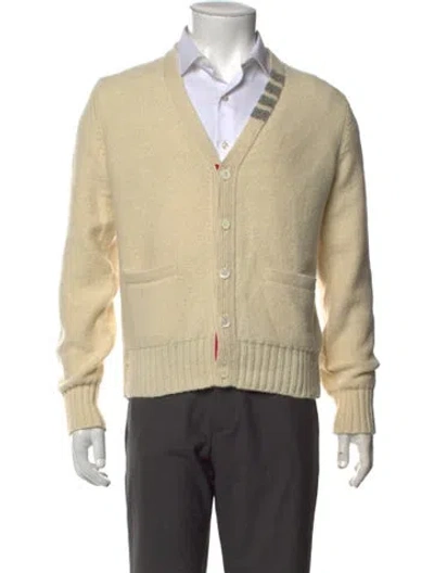 Pre-owned Thom Browne 4 Bar Wool Cardigan In Neutrals