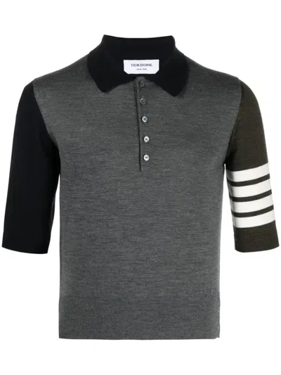 THOM BROWNE 4-BAR WOOL POLO SHIRT