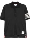 Thom Browne 4-bar Wool Polo Shirt In Black