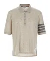 Thom Browne 4-bar Wool Polo Shirt In Gray