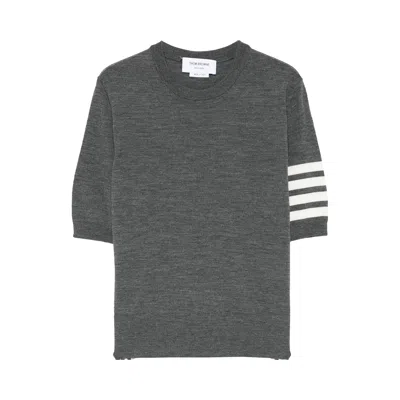 Pre-owned Thom Browne 4 Bar Wool Stripe Tee 'medium Grey' | Women's Size 38 In Gray