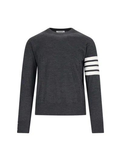 THOM BROWNE 4-BAR WOOL SWEATER - GREY