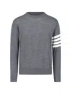Thom Browne L Crewneck Sweater With 4 Bar Inlay