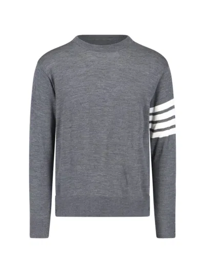 Thom Browne 4-bar Wool Sweater - Light Grey In Gray