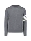 Thom Browne L Crewneck Sweater With 4 Bar Inlay